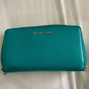 Michael kors teal wallet